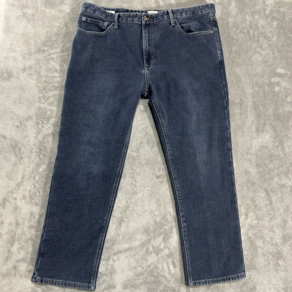 Weatherproof Vintage Jeans Mens 42x30 Regular Fleece‎ Lined Straight Denim Dark